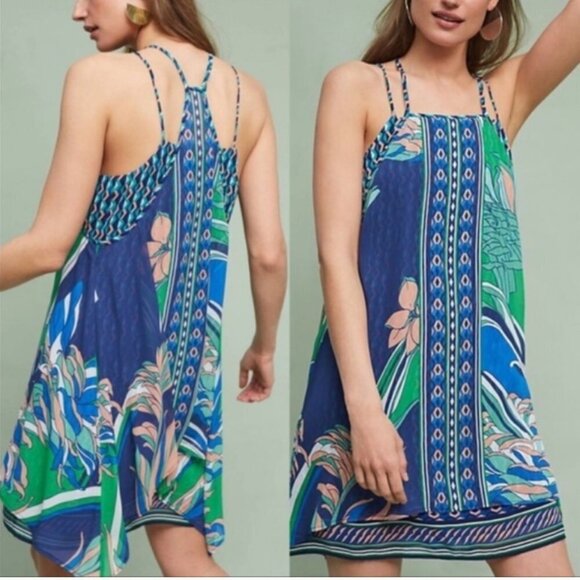 Anthropologie Maeve Laurel Silk Scarf Print Dress - Picture 1 of 9